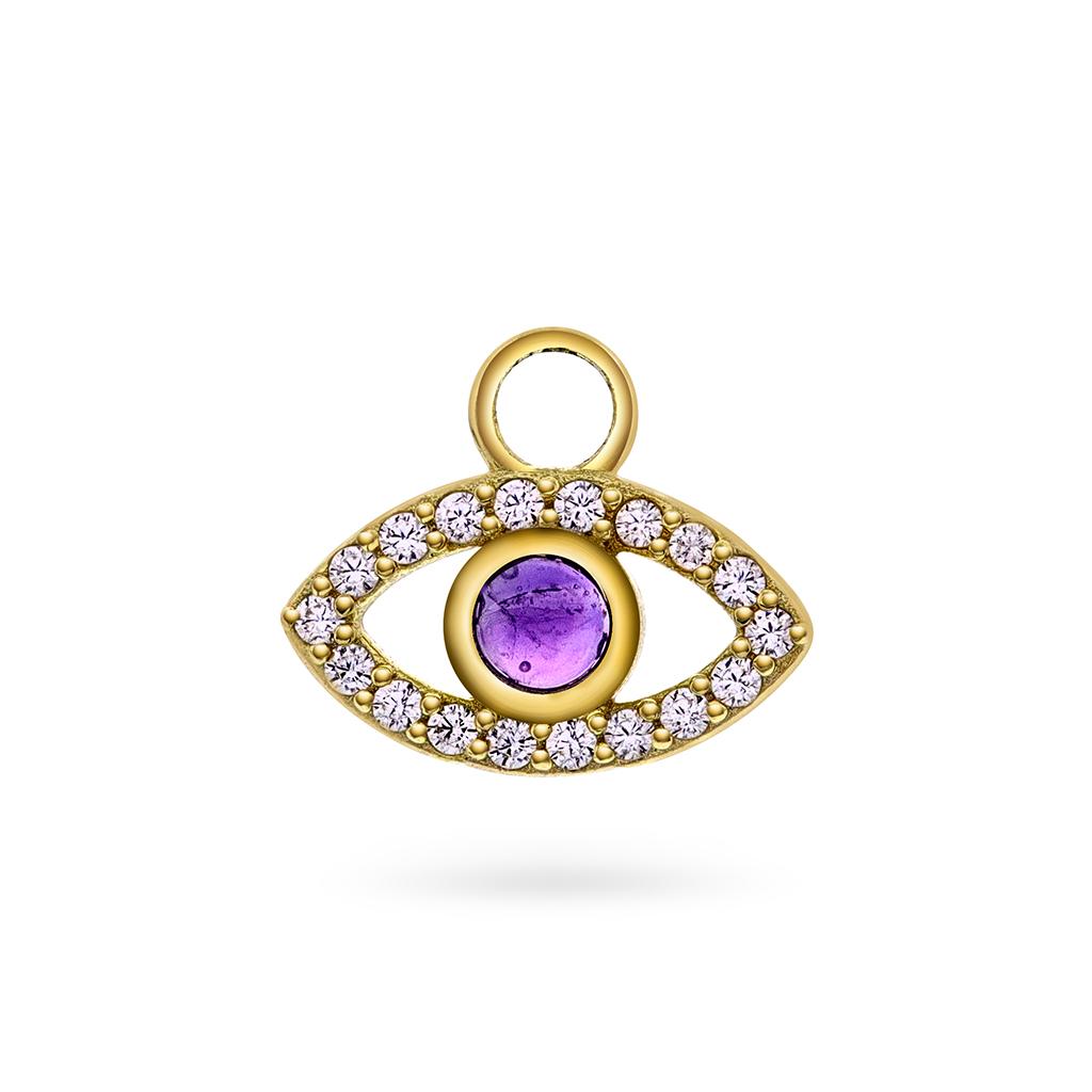 Eye Got You charms i 925 forgylt sølv med ametyst