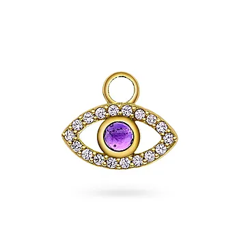 Eye Got You charms i 925 forgylt sølv med ametyst