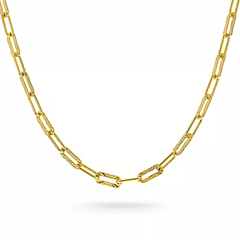Pan Jewelry, Kjede i 925 forgylt sølv 4 mm, 43 cm