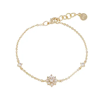 ICON armbånd i forgylt messing med zirkonia