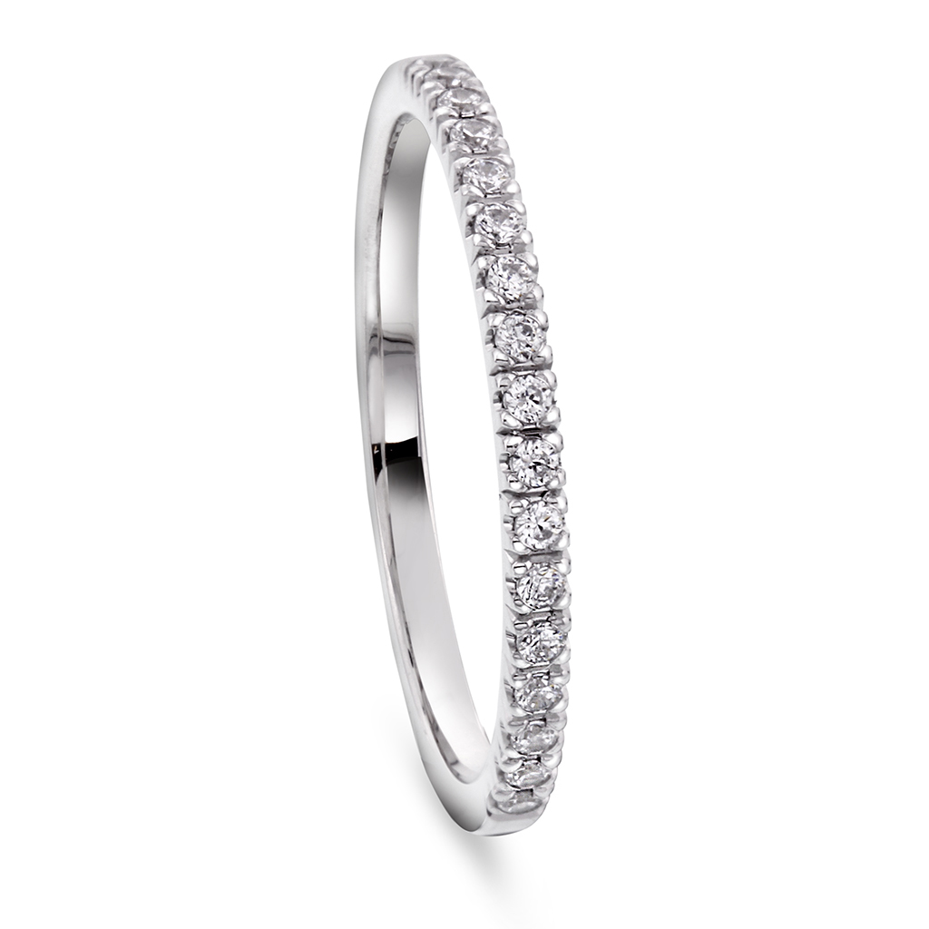 Moments by Pan Jewelry, Diamantring Promise i 585 hvitt gull 0,14 CT | 1,6 mm bredde