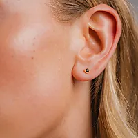 Bilde nummer 2 av Øredobber i 925 forgylt sølv med kule, 4 mm