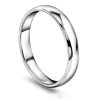 Giftering i 375 hvitt gull | 3 mm bredde
