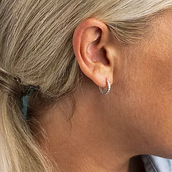 Bilde nummer 3 av Pan Jewelry, Øreringer i 585 hvitt gull med zirkonia