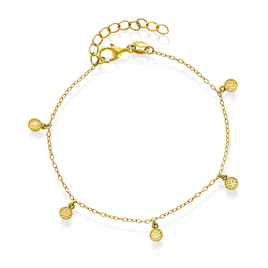 Shapes by Gulldia, Mellow armbånd i forgylt 925 sølv med charms