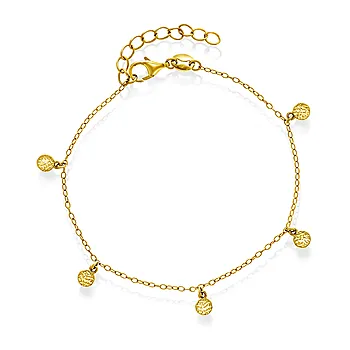 Mellow armbånd i forgylt 925 sølv med charms