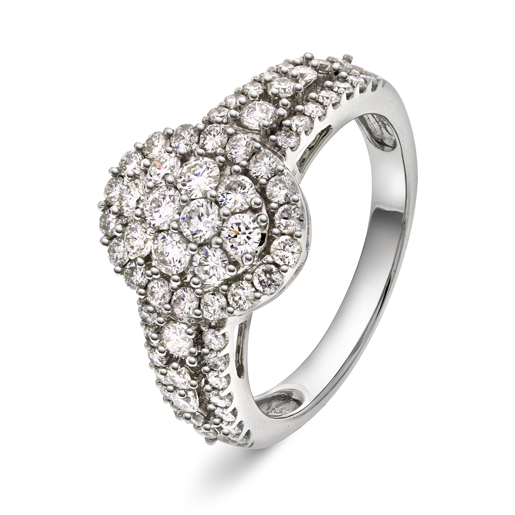 Alexandra, Diamantring i 585 hvitt gull 1,12 ct