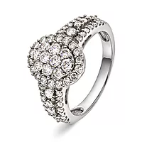 Alexandra, Diamantring i 585 hvitt gull 1,12 ct