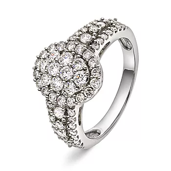Alexandra, Diamantring i 585 hvitt gull 1,12 ct