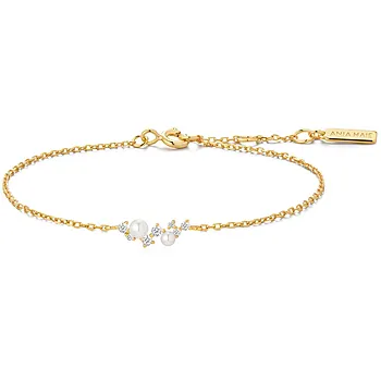 Armbånd i 925 forgylt sølv med skjellperler