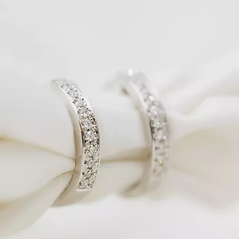 Bilde nummer 3 av Pan Jewelry, Øreringer i 585 hvitt gull med diamanter 0,10 ct