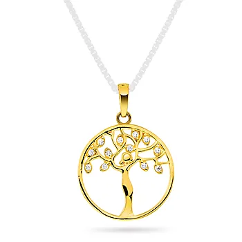 Pan Jewelry, Anheng i 585 gult gull med modertre og zirkonia