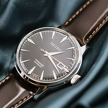 Bilde nummer 4 av Seiko, Presage Cocktail Time Automatic herreklokke med brun skinnrem