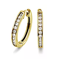 Pan Jewelry, Øreringer i 925 forgylt sølv med zirkonia