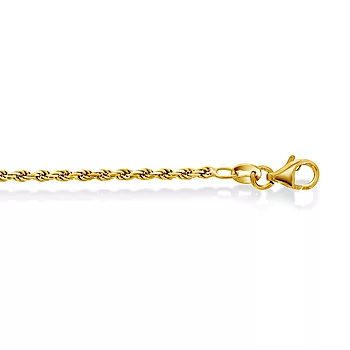 Pan Jewelry, Cordel kjede i forgylt 925 sølv 2 mm, 45 cm