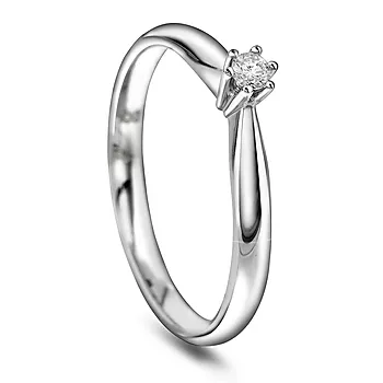 Pan Jewelry, Ingrid enstensring i 585 hvitt gull 0,05 ct
