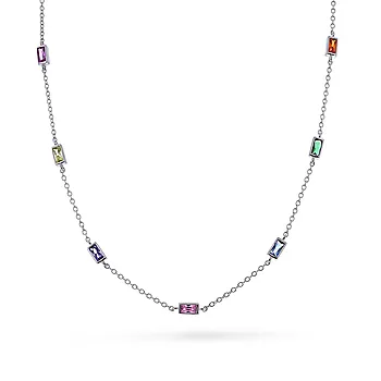 Pan Jewelry, Smykke i 925 rhodinert sølv med små fargede zirkonia