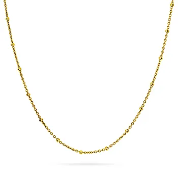 Pan Jewelry, Kjede i 925 forgylt 925 sølv med kuler 1,1 mm, 45-50 cm