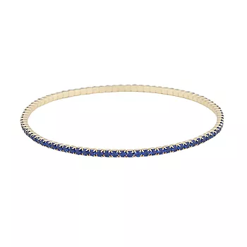 Snö of Sweden Wiz, Armbånd elastisk i forgylt messing med blå zirkonia i størrelse S/M = 16 cm