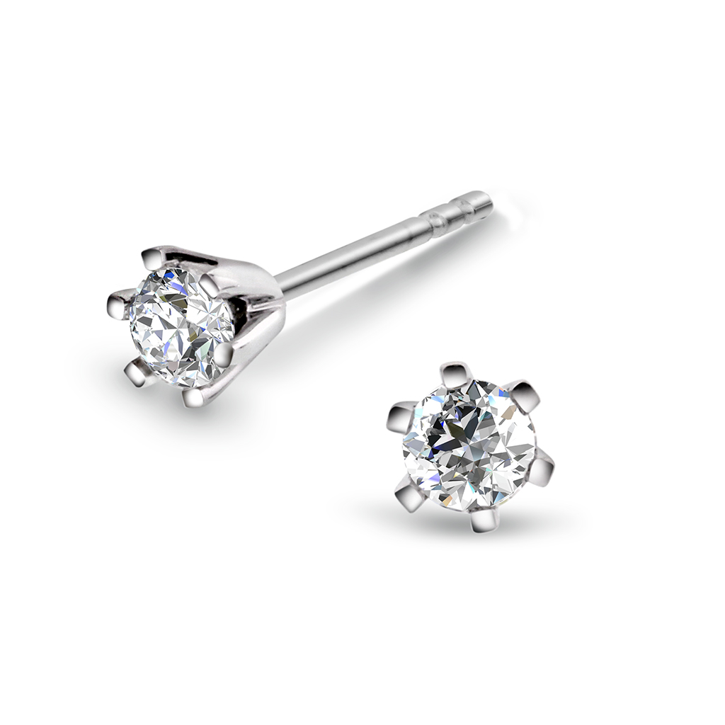 Olivia øredobber i 585 hvitt gull med diamant 0,40 ct