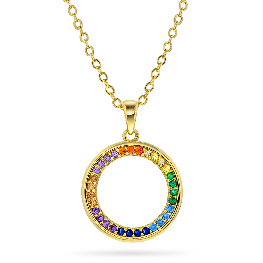 Pan Jewelry, Smykke i forgylt 925 sølv med farget zirkonia