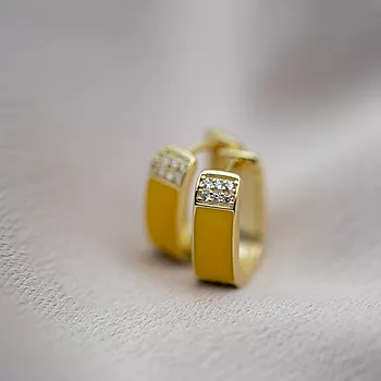 Bilde nummer 2 av Pan Jewelry, Emanuella øreringer i 925 forgylt sølv med zirkonia