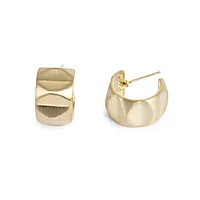 Steel Satin øreringer i forgylt stål