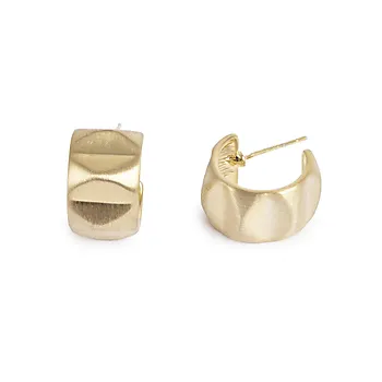 Steel Satin øreringer i forgylt stål