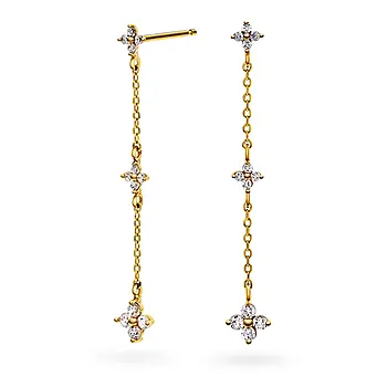 Øredobber i 585 gult gull med zirkonia