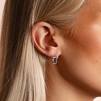 Bilde nummer 2 av Kitty øredobber i messing med zirkonia