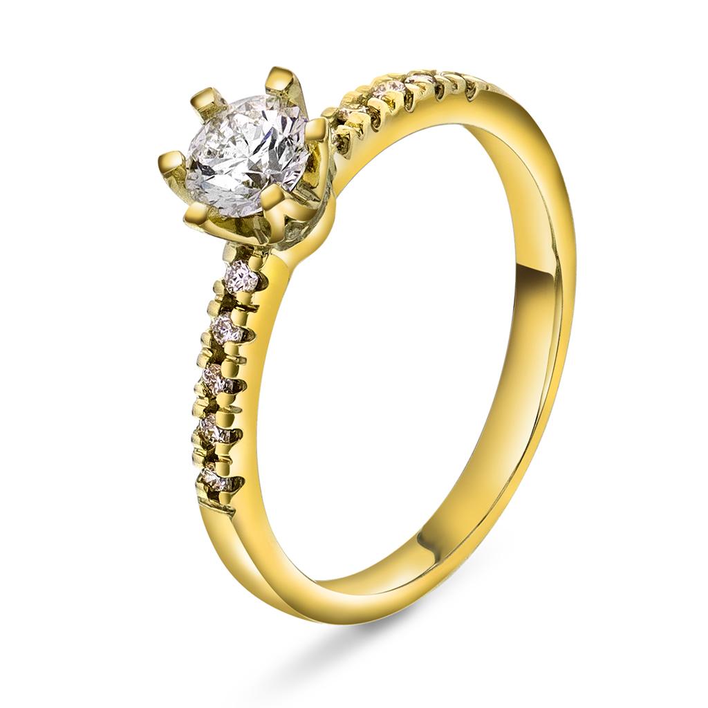 Vida ring i gull med dia 0,60 ct TWSI, størrelse Vida ring i gull med dia 0,60 ct TWSI, 60