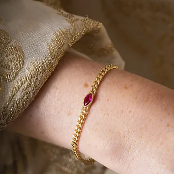 Bilde nummer 2 av Pan Jewelry, Rio Radiance armbånd i forgylt 925 sølv med rosa zirkonia