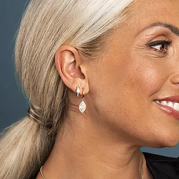 Bilde nummer 2 av Pan Jewelry, Øreringer i 585 gult gull med zirkonia