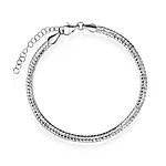 Oval panser armbånd i sølv