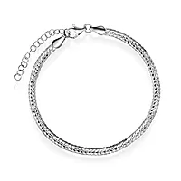 Oval panser armbånd i sølv