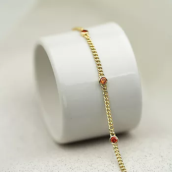 Bilde nummer 2 av Pan Jewelry, Armbånd i forgylt 925 sølv med orange zirkonia