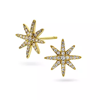 Janne Formoe by Pan Jewelry, Øredobber i forgylt sølv med zirkonia