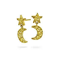 Celeste øredobber i 925 forgylt sølv