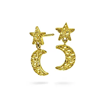 Celeste øredobber i 925 forgylt sølv