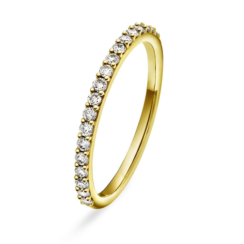 Clara rekkering i 375 gult gull med diamanter 0,25 ct