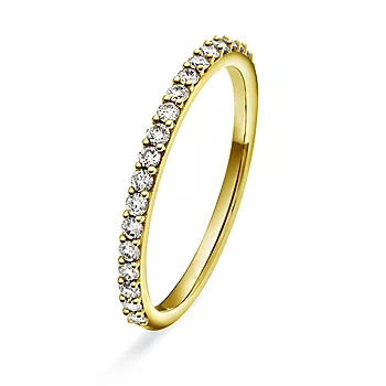 Clara rekkering i 375 gult gull med diamanter 0,25 ct