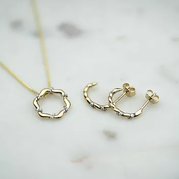 Bilde nummer 4 av Pan Jewelry, Øredobber i 585 gult gull med diamanter 0,02 ct
