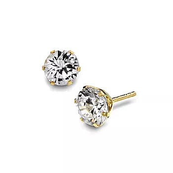 Pan Jewelry, Øredobber i 585 gult gull med zirkonia