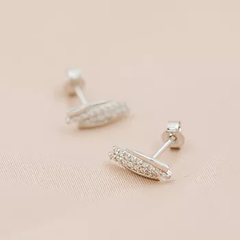 Bilde nummer 3 av Pan Jewelry, Øredobber i 585 hvitt gull med zirkonia