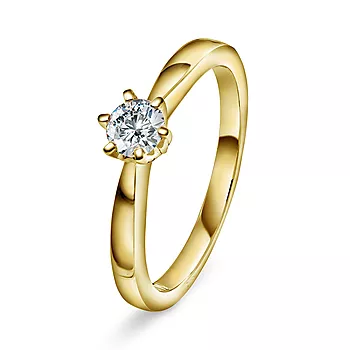 Olivia diamantring i 585 gult gull 0,25 ct