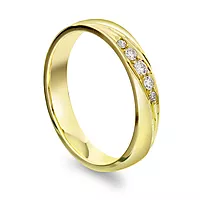 Giftering i 585 gult gull med diamanter 0,09 CT | 3,5 mm bredde