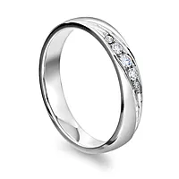 Giftering i 375  hvitt gull med diamanter 0,09 ct | 3,5 mm bredde