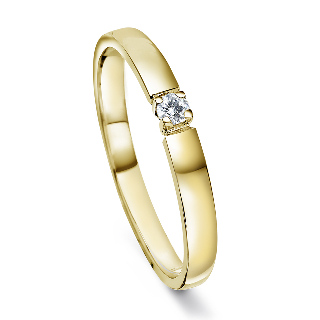 Pan Jewelry, Angelica alliansering i 585 gult gull med diamanter 0,07 ct WSI