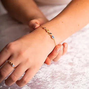 Bilde nummer 2 av Pan Jewelry, Armbånd i forgylt 925 sølv med farget zirkonia