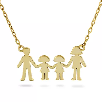 Pan Jewelry, Familiesmykke med mor, far og to døtre i forgylt 925 sølv